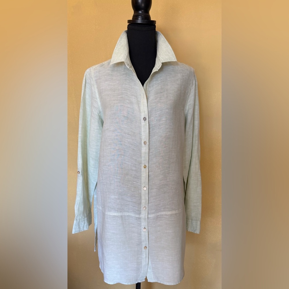 Tahari Sage Linen Shirt